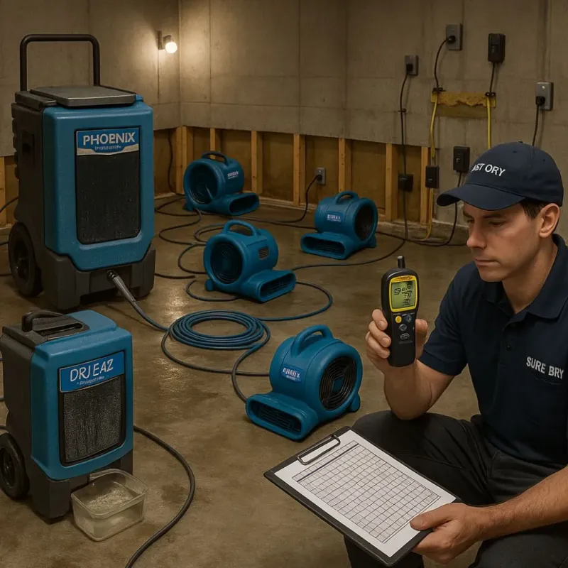 Structural Drying and Dehumidification process in Avoca, PA